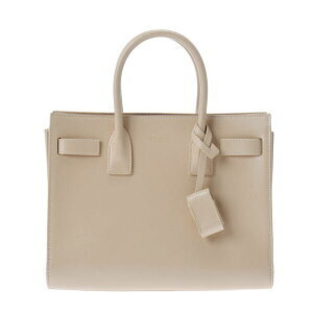 Saint Laurent Sac de Jour Baby Beige Shiny Calf Leather Handbag